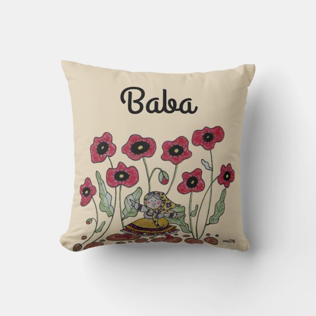 Neem de tijd om de klaprozen Baba te ruiken Kussen (Voorkant)