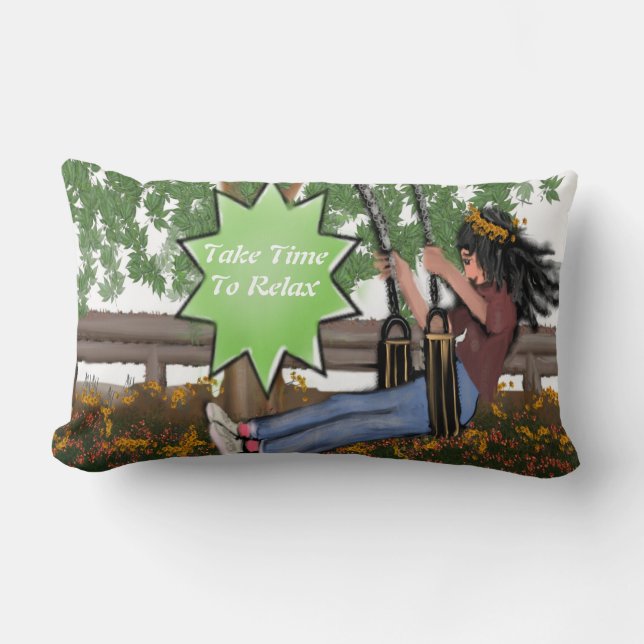 Neem de tijd om Lumbar Pillow te ontsporen die leu Kussen (Voorkant)