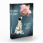 Neem de tijd om Rozen Puppy Inspirerend te ruiken Fotoblokken (Links)