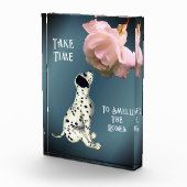 Neem de tijd om Rozen Puppy Inspirerend te ruiken Fotoblokken (Rechts)