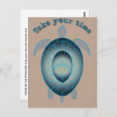 Neem de tijd om schildpad inspirerend quote te zee briefkaart (Voorkant / Achterkant)