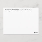 Neem de tijd om schildpad inspirerend quote te zee briefkaart (Achterkant)