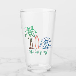 Neem de tijd om strandthema-art te bekijken glas
