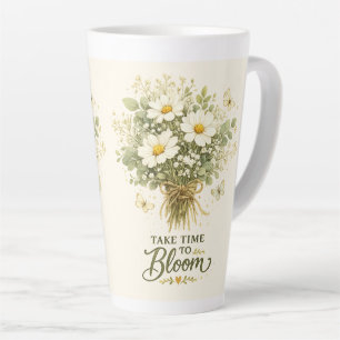 Neem de tijd om te bloeien Boeketontwerp Latte Mok