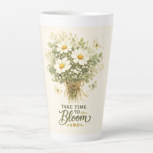 Neem de tijd om te bloeien Boeketontwerp Latte Mok