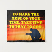 Neem de tijd om tot God te bidden! Wandkleed (Voorkant (horizontaal))
