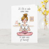 Neem de tijd om voor jezelf te zorgen kaart (Gele Bloem)