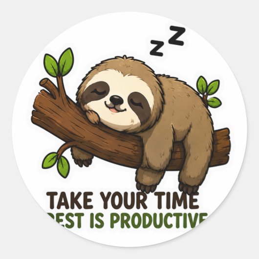NEEM DE TIJD RUST IS PRODUCTIEF LUIAARD STICKER (Voorkant)