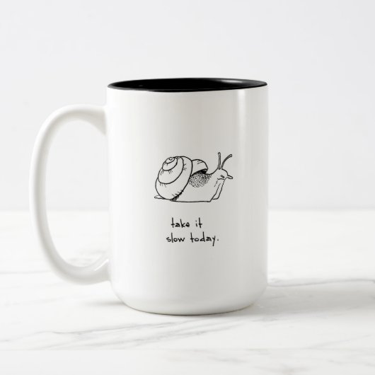 Neem de tijd tweekleurige koffiemok (Links)