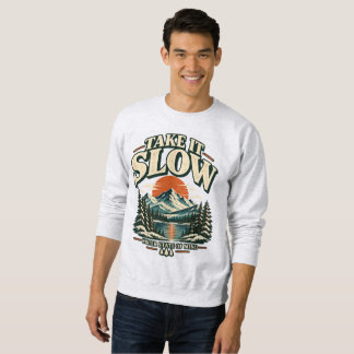Neem de Tijd Vintage Bergzonsondergang Sweatshirt