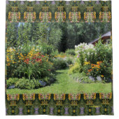 Neem de tuinpad voor de Katoen. Douchegordijn (Voorkant)