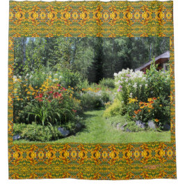 Neem de tuinpad voor de Katoen. Douchegordijn