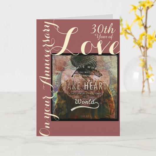 Neem de verjaardagskaart van het Hart dertigste Kaart (Gele Bloem)