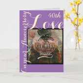 Neem de verjaardagskaart van het Hart veertigste Kaart (Gele Bloem)