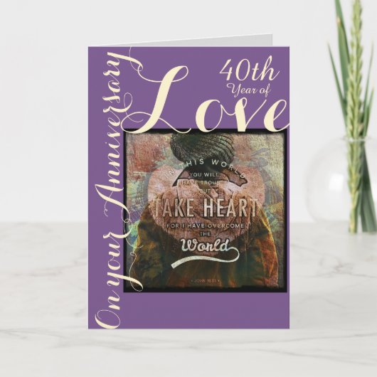 Neem de verjaardagskaart van het Hart veertigste Kaart (Voorkant)