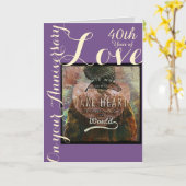 Neem de verjaardagskaart van het Hart veertigste Kaart (Gele Bloem)