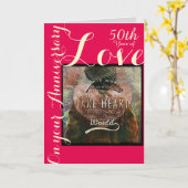 Neem de verjaardagskaart van het Hart vijftigste Kaart (Gele Bloem)