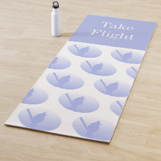 Neem de vlucht Calm Opbeurende Blauwe Vogel Silhou Yogamat
