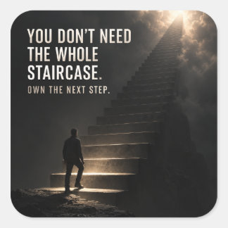Neem de volgende stap vierkante sticker