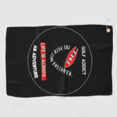 Neem de weg minder gevolgd golfhanddoek (Horizontaal)