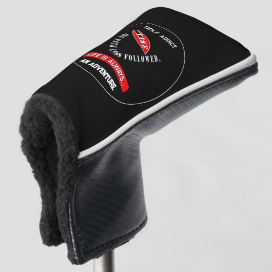 Neem de weg minder gevolgd golfheadcover (3/4 voorkant)