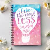 Neem de weg Minder reizende Waterverf Citaat Notitieboek