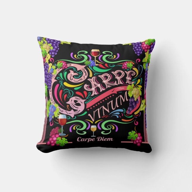 Neem de wijn in beslag op de dag kussen (Voorkant)