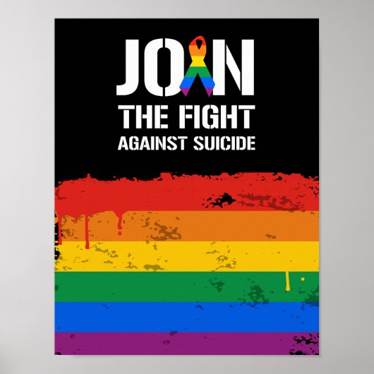Neem deel aan de strijd tegen LGBT-zelfmoord Poster (Voorkant)