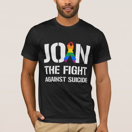 Neem deel aan de strijd tegen LGBT-zelfmoord T-shirt (Voorkant)