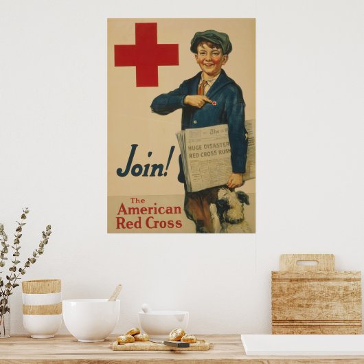 Neem deel aan het Amerikaanse Rode Kruis Poster (Keuken)