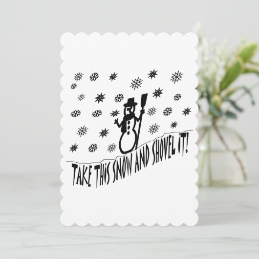 Neem deze sneeuw en schop hem platte Kaart (Staand voorkant)