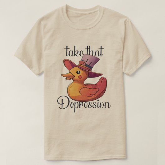 Neem die depressie - Schattigee en grappige rubber T-shirt (Design voorkant)