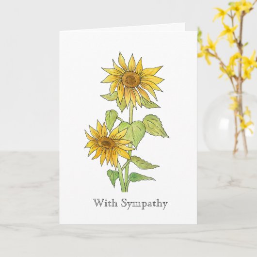Neem diep adem Zonnebloem Sympathie Card Kaart (Gele Bloem)