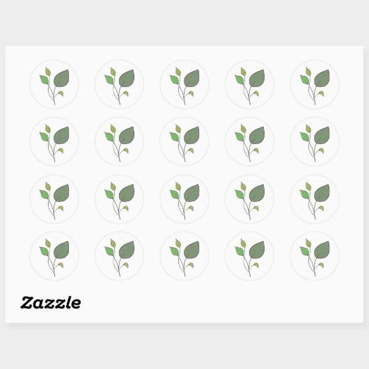 Neem drie bladeren ronde sticker (Vel)