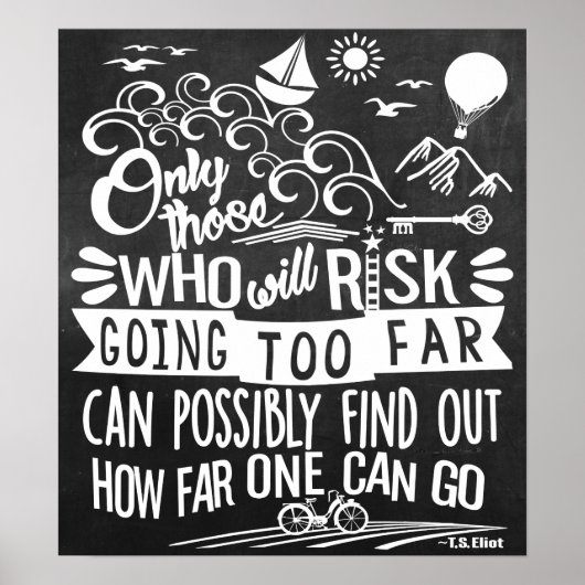 Neem een Adventure Typografie Chalkboard Poster (Voorkant)