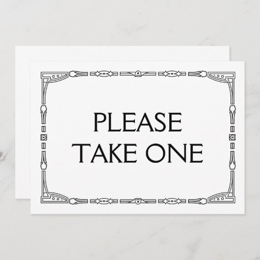 "Neem een" Art Deco Style Weddenschap Kaart (Voorkant / Achterkant)