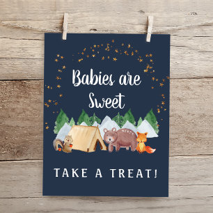 Neem een Baby shower van de Night Woodland Animals Poster