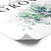 Neem een Baby Succulent - Greenery Baby shower Sig Poster (Hoek)