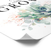 Neem een Baby Succulent - Greenery Baby shower Sig Poster (Hoek)