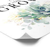 Neem een Baby Succulent - Greenery Baby shower Sig Poster (Hoek)