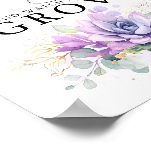 Neem een Baby Succulent - Greenery Baby shower Sig Poster (Hoek)