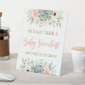 Neem een baby succulent reclamebord met voetstuk (Insitu)