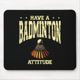 Neem een badminton houding en neem de badminton pl muismat
