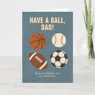 Neem een bal, pap! Vaderdag-Kaart met sportthema Bedankkaart