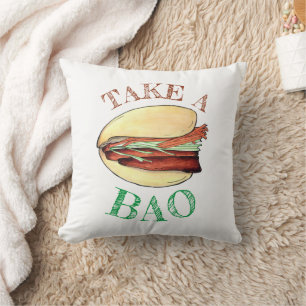 Neem een BAO Pork Belly Bun Chinees Taiwanese Food Kussen