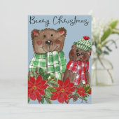 Neem een Beary Christmas Holiday Kaart (Staand voorkant)