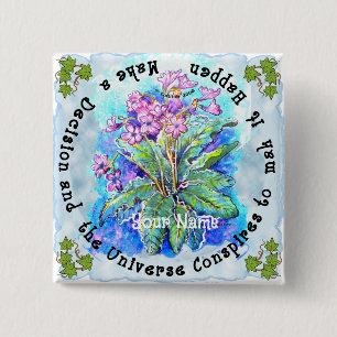 Neem een beslissing vierkante button 5,1 cm