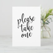 Neem één betaalbaar trouwbord kaart (Staand voorkant)