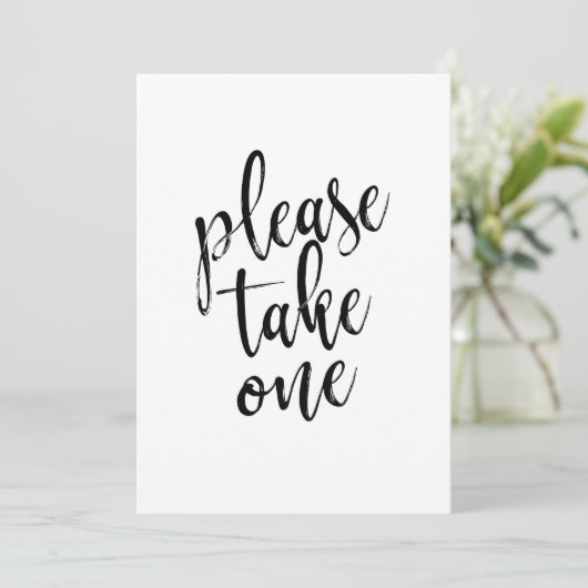 Neem één betaalbaar trouwbord kaart (Staand voorkant)