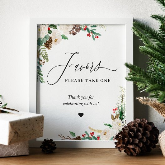 Neem een bijtende winterfabriek in Floral Poster